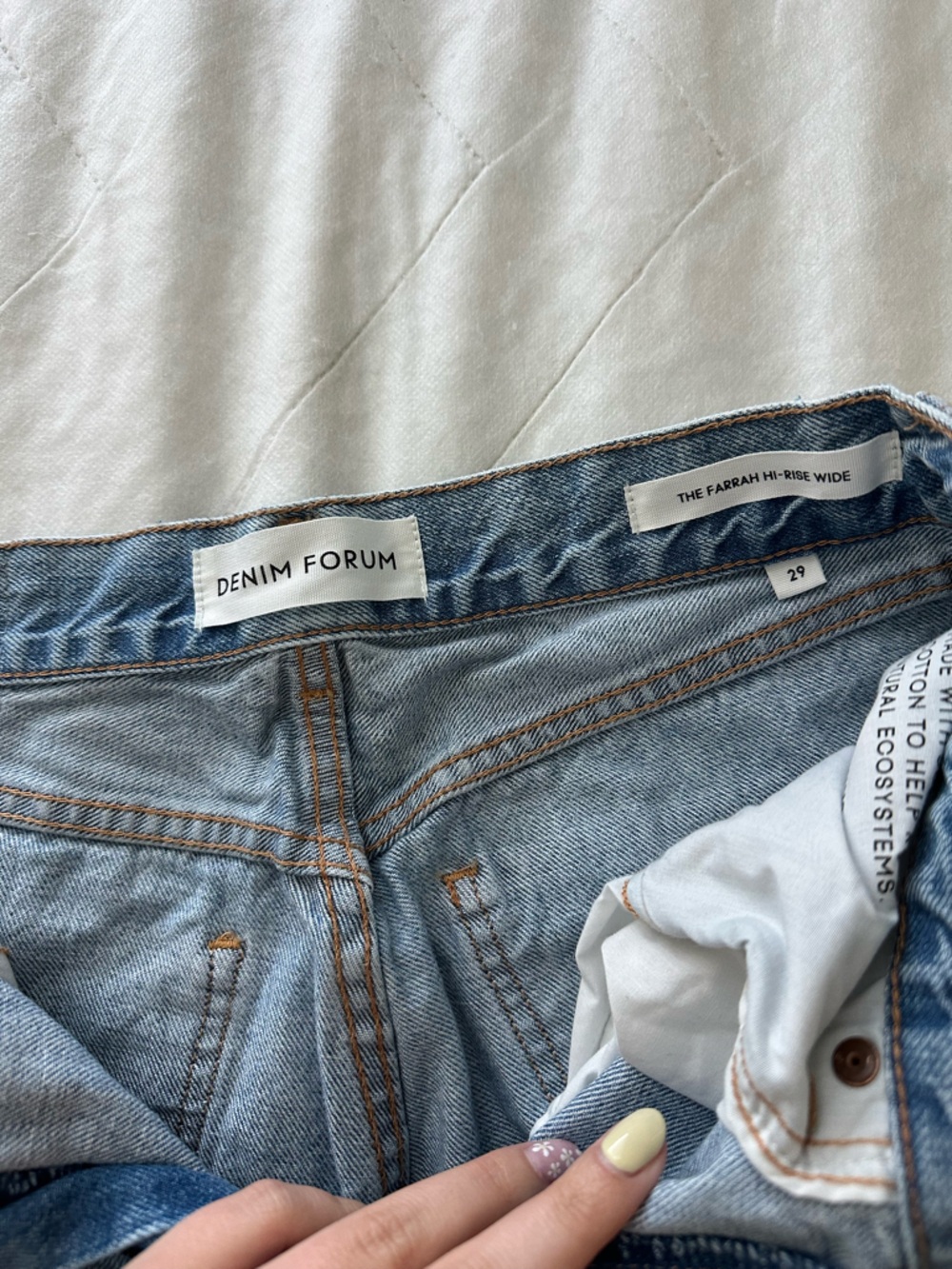 Aritzia Denim Forum The Farrah Light Blue Hi-Rise Wide Jeans - Picture 2 of 5